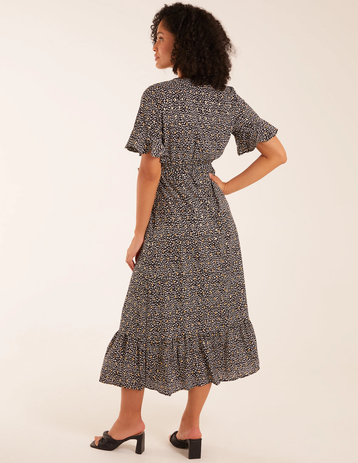 Leopard Wrap Cross Over Midi Dress 4 Leopard Wrap Cross Over Midi Dress - Image 4