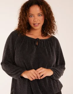 Gypsy Neck Metallic Top