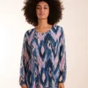 Pleated Print Top