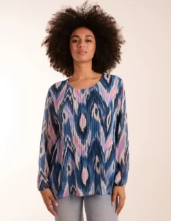 Pleated Print Top