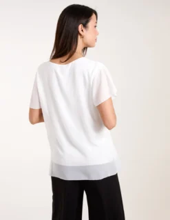 Pleated Short Sleeve Top -Deals Sleek Dresses Store bv3672 ivory 8097