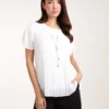 Pleated Short Sleeve Top