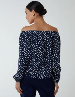 Bardot Balloon Sleeve Knot Top 7 Bardot Balloon Sleeve Knot Top -Deals Sleek Dresses Store nl233407 navy 25751