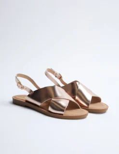 Crossover Strap Sandals -Deals Sleek Dresses Store ss23304 champagne 4509