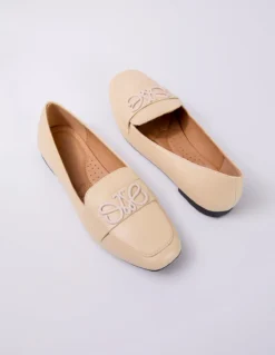 Butterfly Detail Loafer -Deals Sleek Dresses Store ss24233 WHITE 3