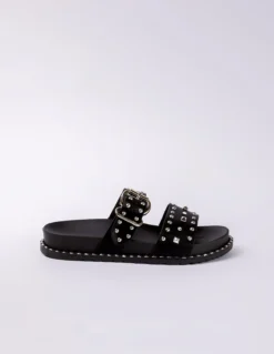 All Over Stud 2 Strap Sandal -Deals Sleek Dresses Store ss24256 black 1