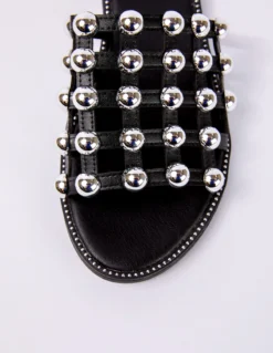 Metal Stud All Over Sandal -Deals Sleek Dresses Store ss24272 black 4