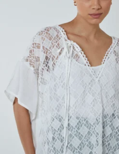 Crochet Frill Top -Deals Sleek Dresses Store wf4954 white 25235 9fd2357e 9124 400f 9081 2bba67bf821c